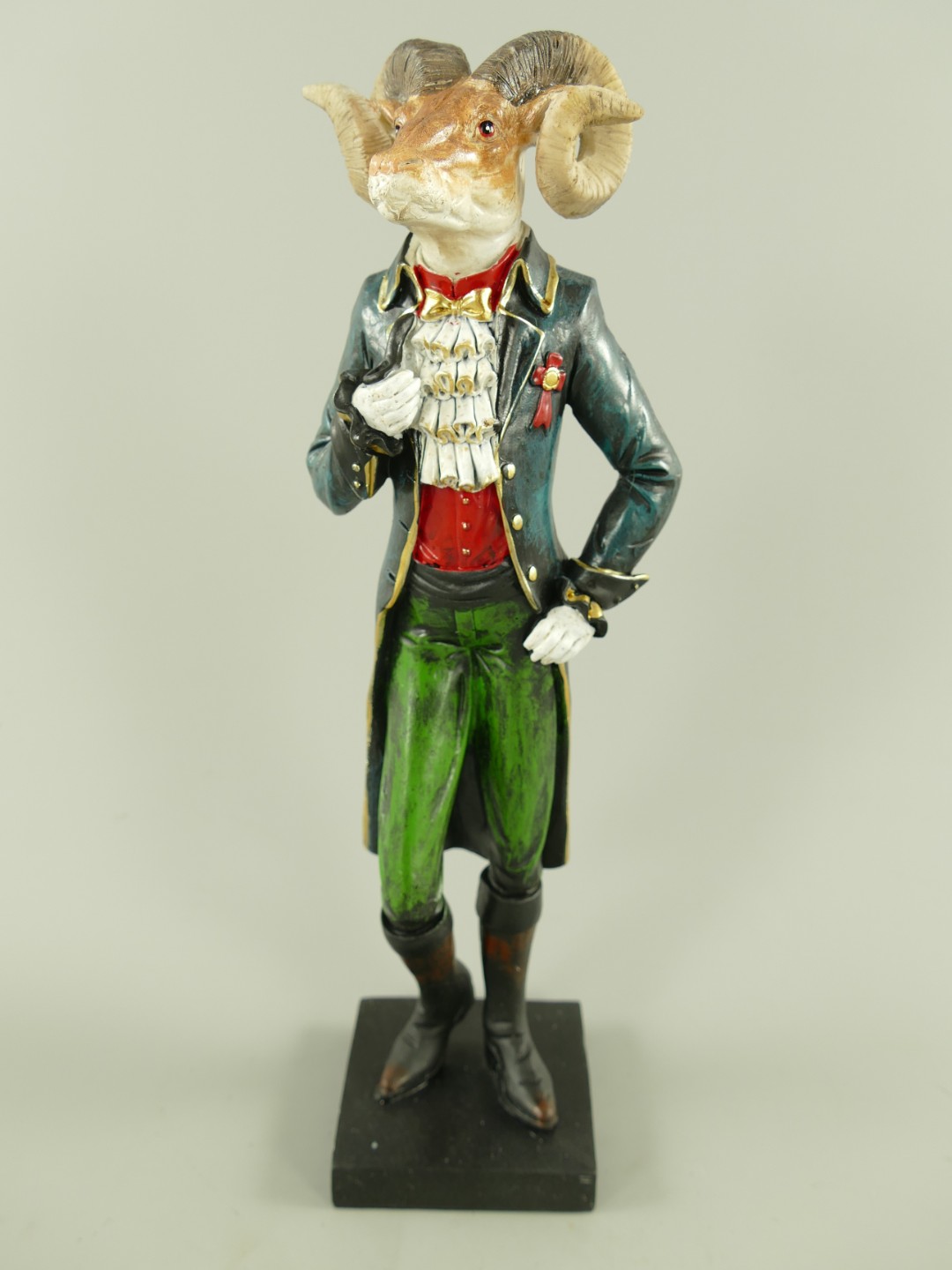 Figur Polystein Widder Ziege farbig H.35x11x9cm