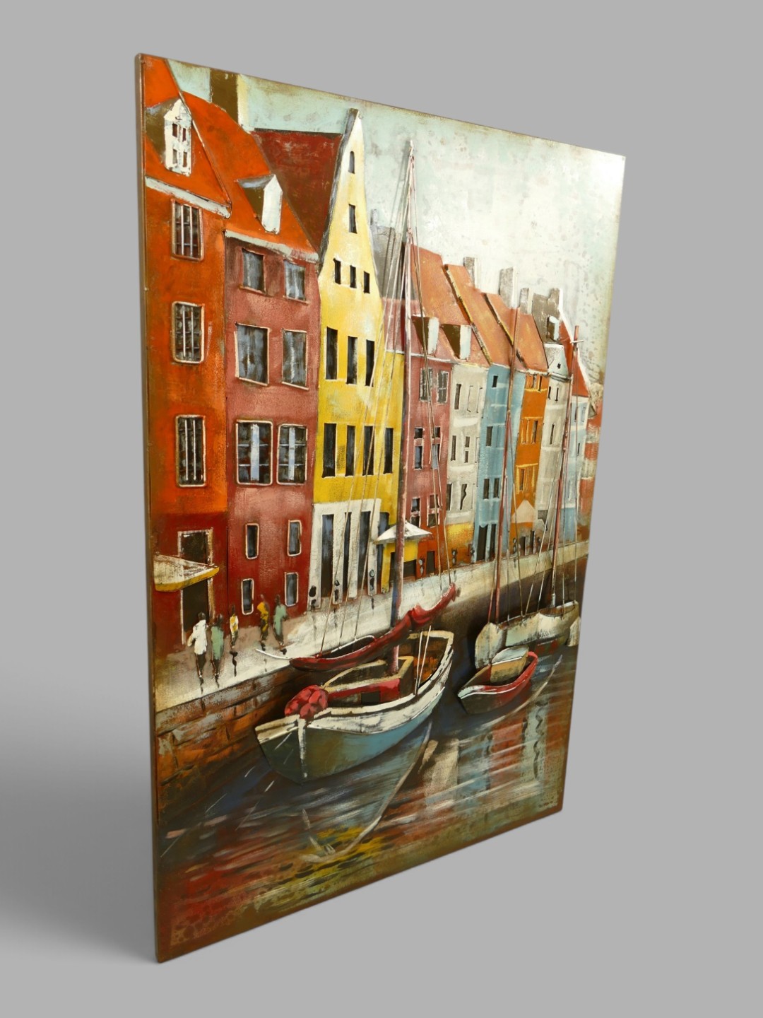 (*) Metallbild (3D) Segelboot Eisen H.120x80cm