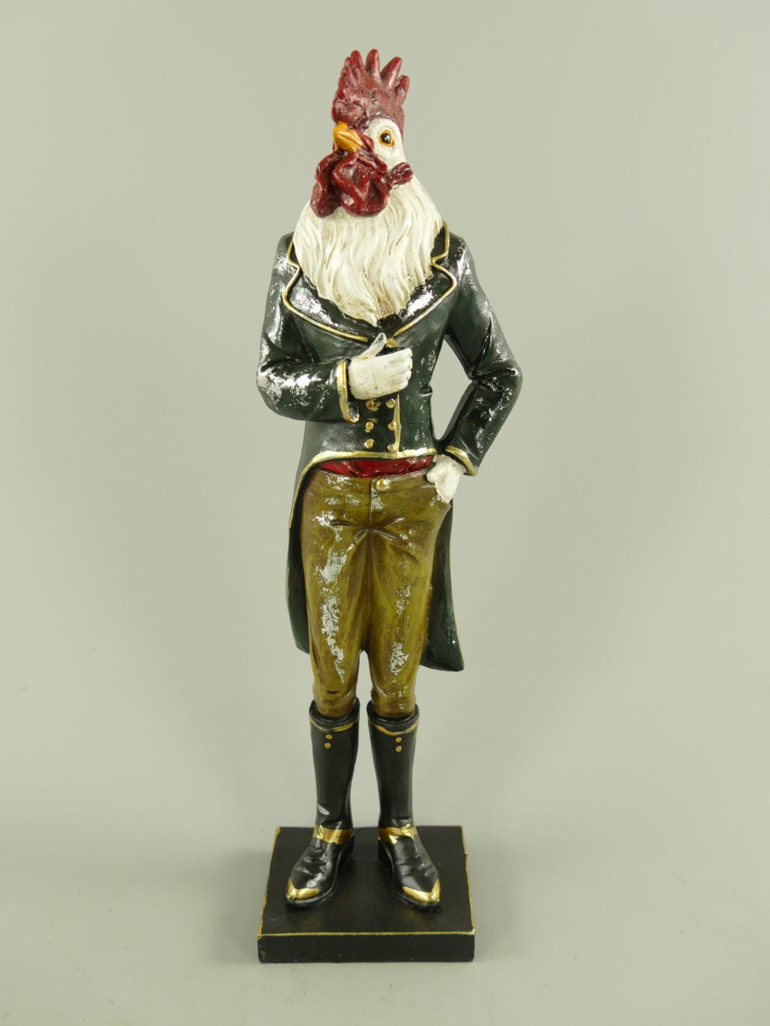 Figur Polystein Hahn farbig H.36x10x7cm