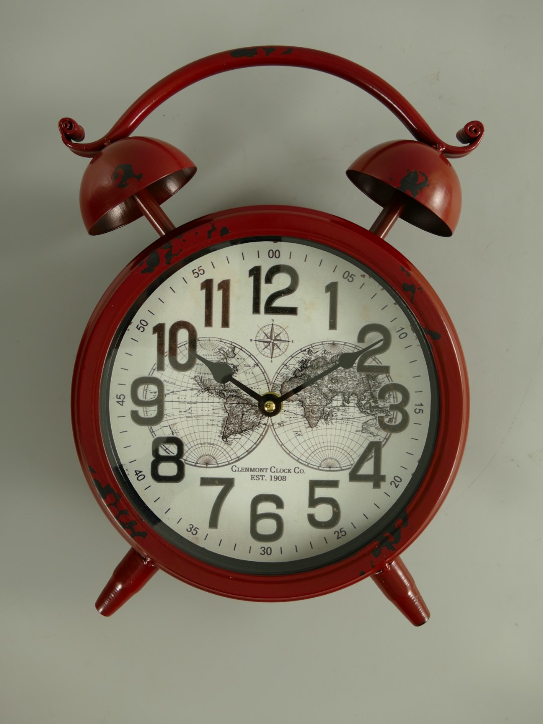 Wecker(Batterie) Braun rund Eisen H.33cm Wecker(Batterie) Braun rund Eisen H.33cm