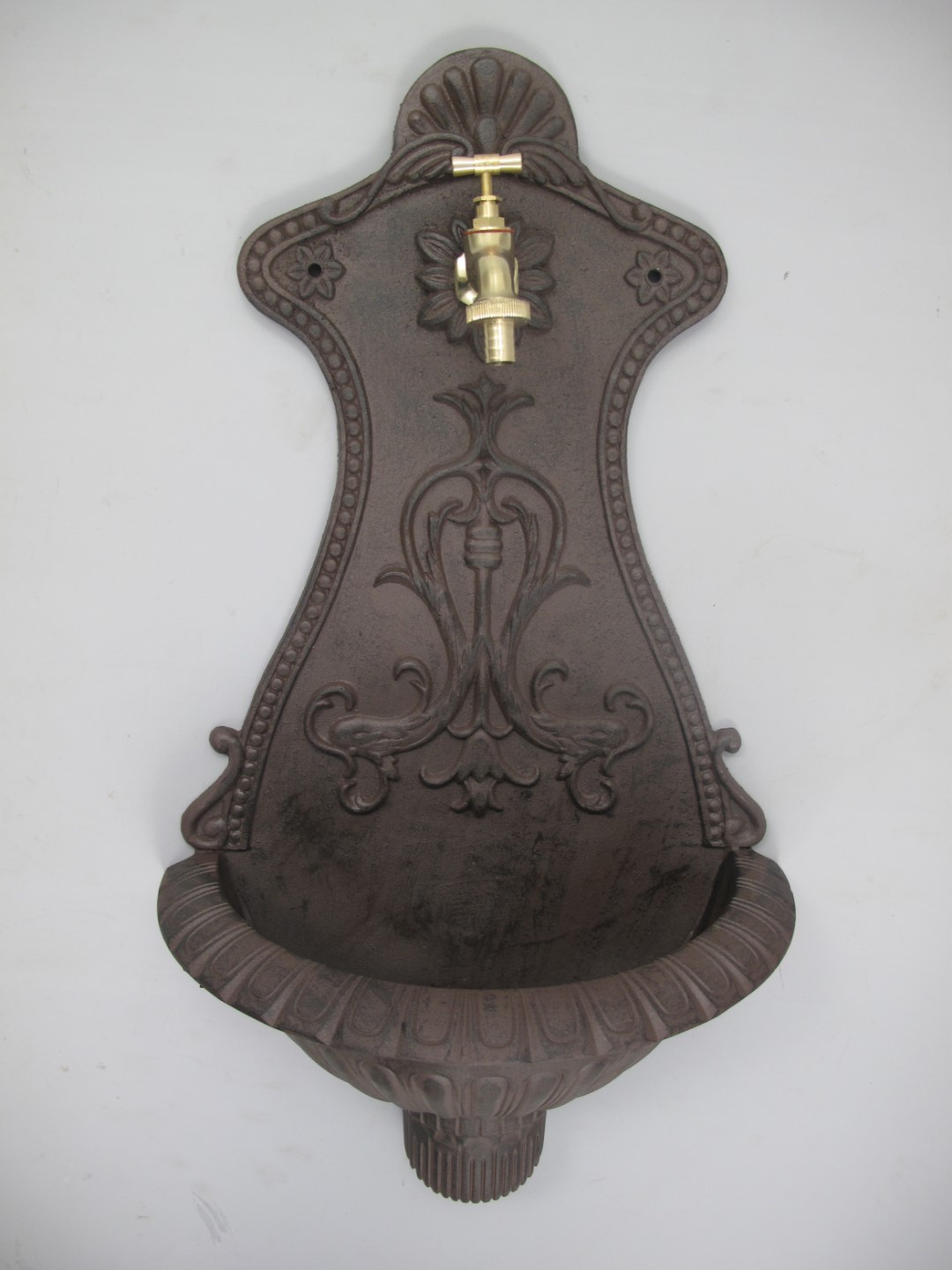 Wandbrunnen Alu Guß rustikal braun H.65cm Wandbrunnen Alu Guß rustikal braun H.65cm