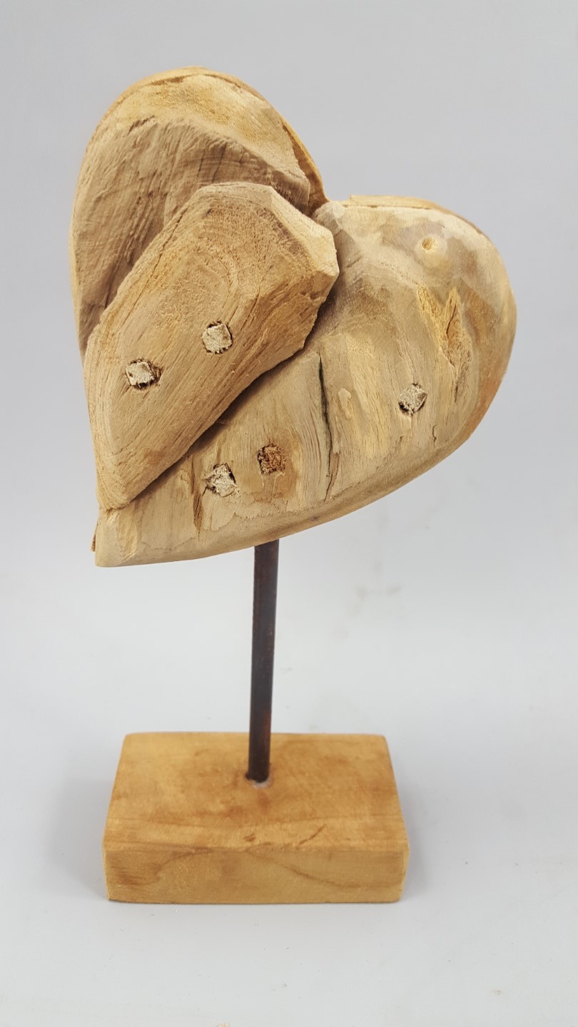 *NT Deko Herz Teak Holz/Eisen H.25x10cm *NT Deko Herz Teak Holz/Eisen H.25x10cm