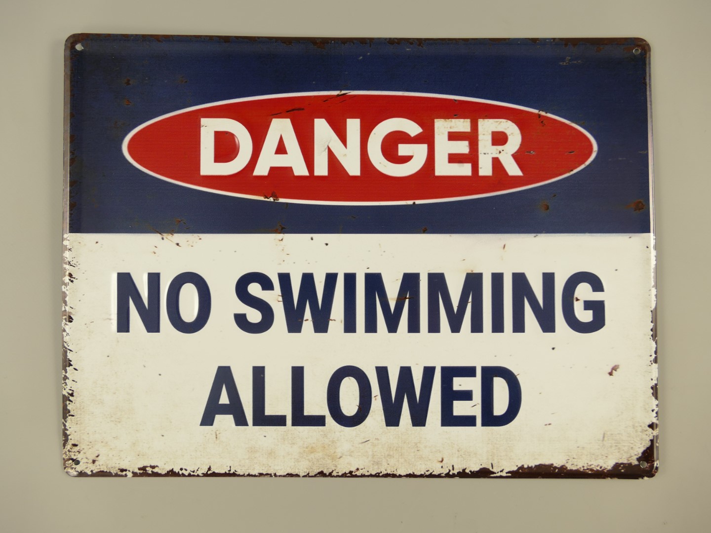 Wandschild(Gestanzt) No swimming Allowed L.40x30cm Wandschild(Gestanzt) No swimming Allowed L.40x30cm