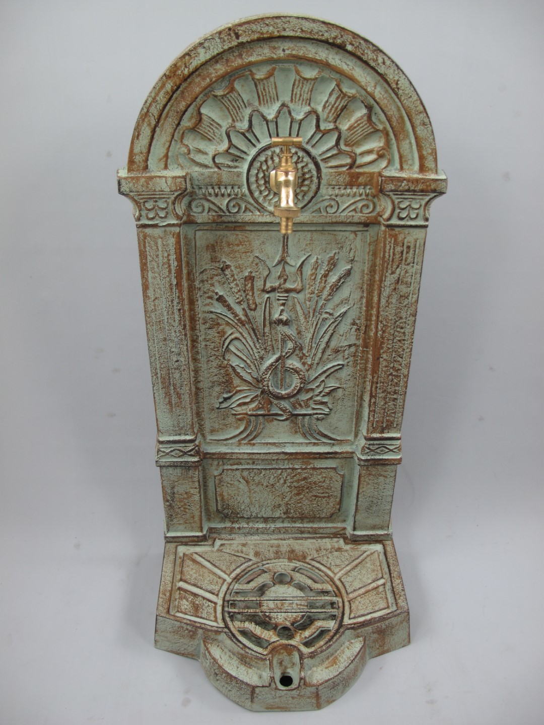 Stehbrunnen Gußeisen farbig H.83x40cm