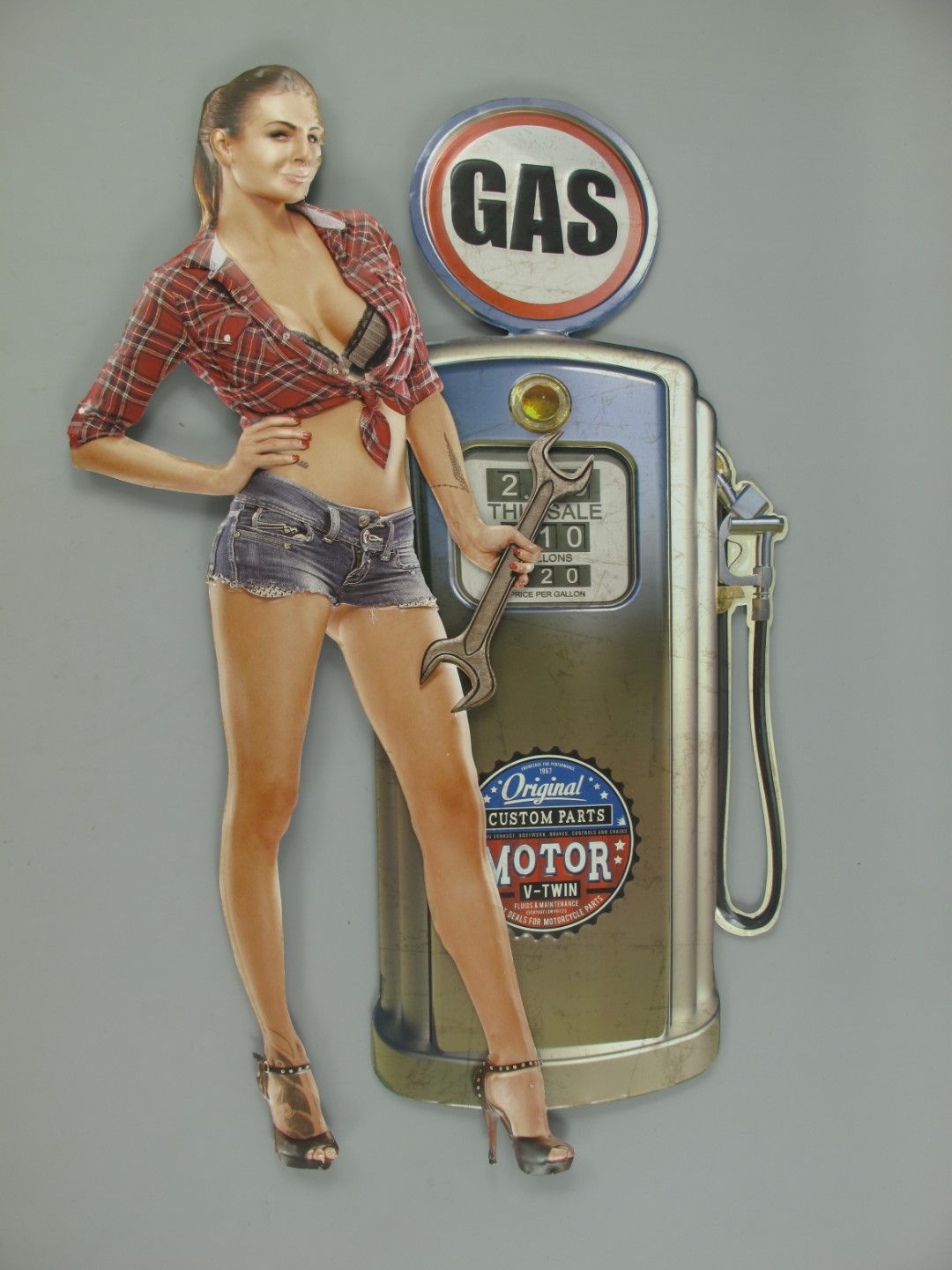 Wandschild(Gestanzt)Eisen Tankstelle Gas H.84cm Wandschild(Gestanzt)Eisen Tankstelle Gas H.84cm