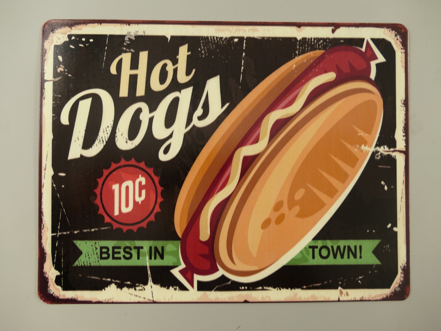 *ANG. Wandschild Eisen Hot Dogs H.25x33cm *ANG. Wandschild Eisen Hot Dogs H.25x33cm