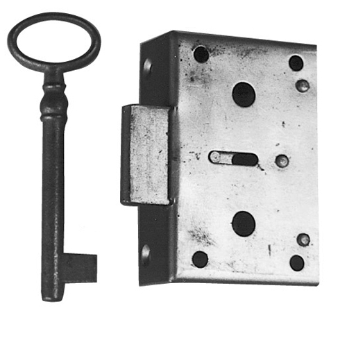 Kastenschloß Eisen mit Schlüssel Dornmaß 30mm