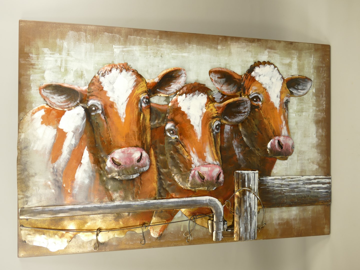 (*) Metallbild (3D) Eisen Kühe L.120x80cm
