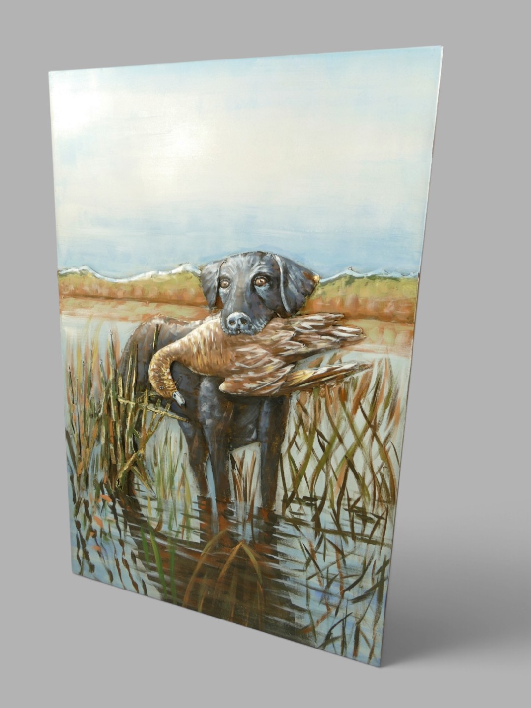 (*) Metallbild (3D) Hund Eisen H.120x80cm