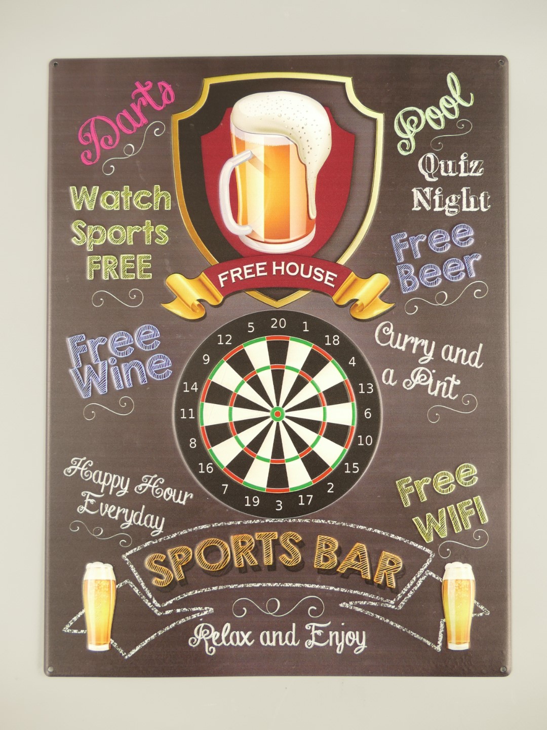 Wandschild(Gestanzt) Sports Bar H.40x30cm Wandschild(Gestanzt) Sports Bar H.40x30cm