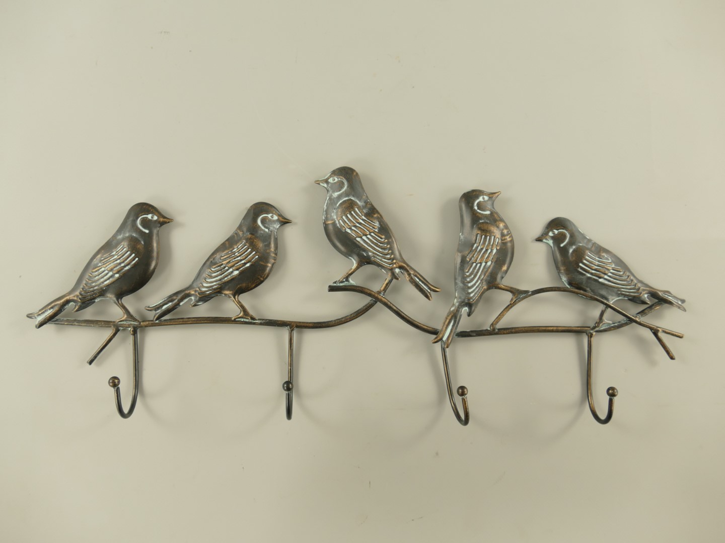 Wandhaken Eisen Vogel Grau/schwarz  L.52cm Wandhaken Eisen Vogel Grau/schwarz  L.52cm