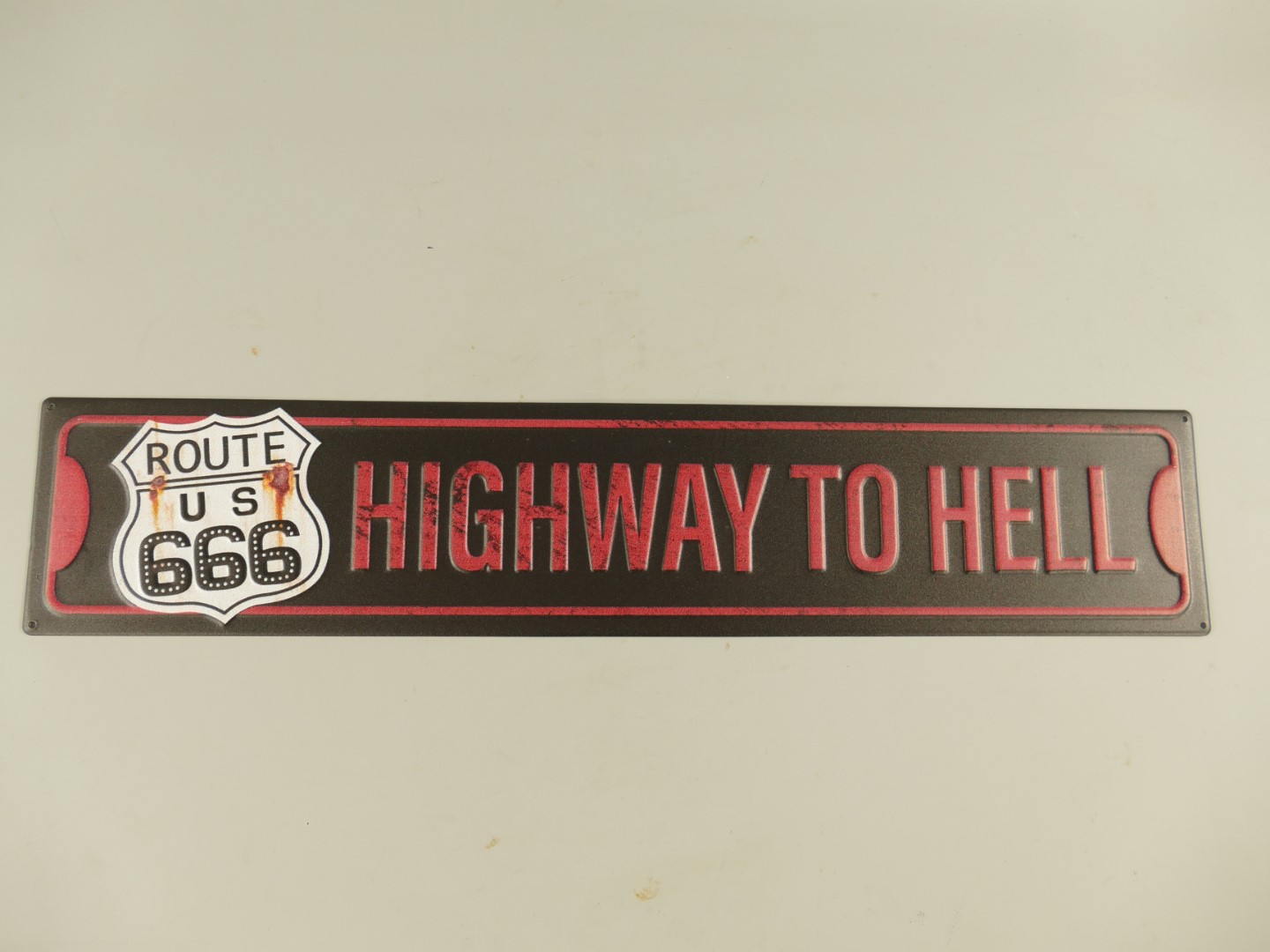 Wandschild(Gestanzt) Highway to Hell L.60x12cm