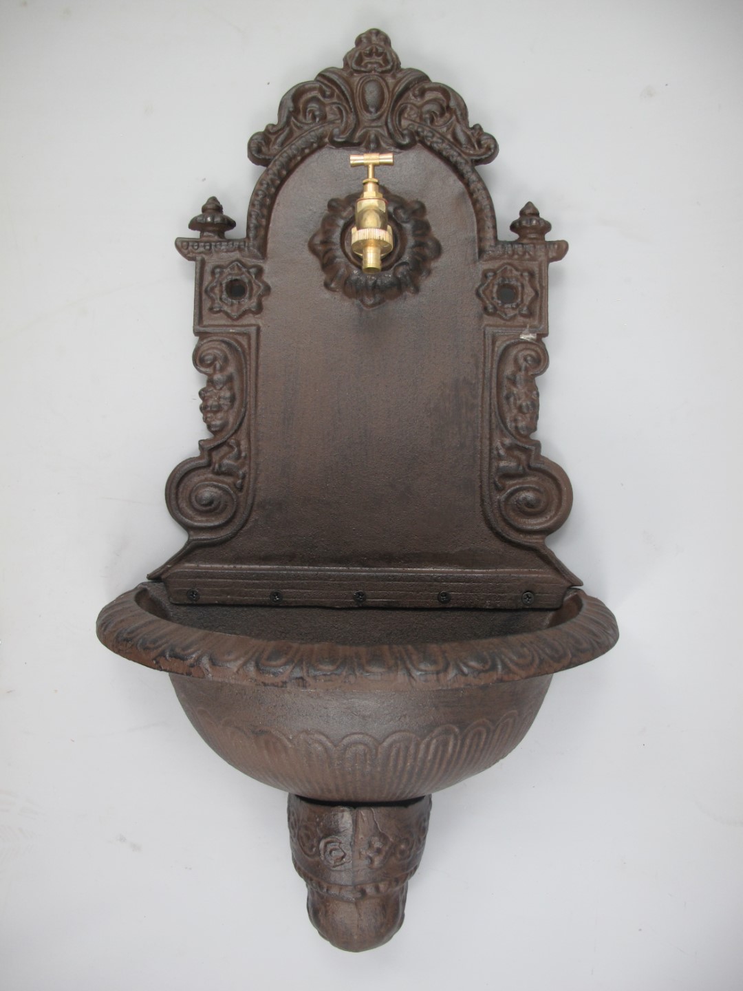 Wandbrunnen Gußeisen rustikal braun H.75x45cm