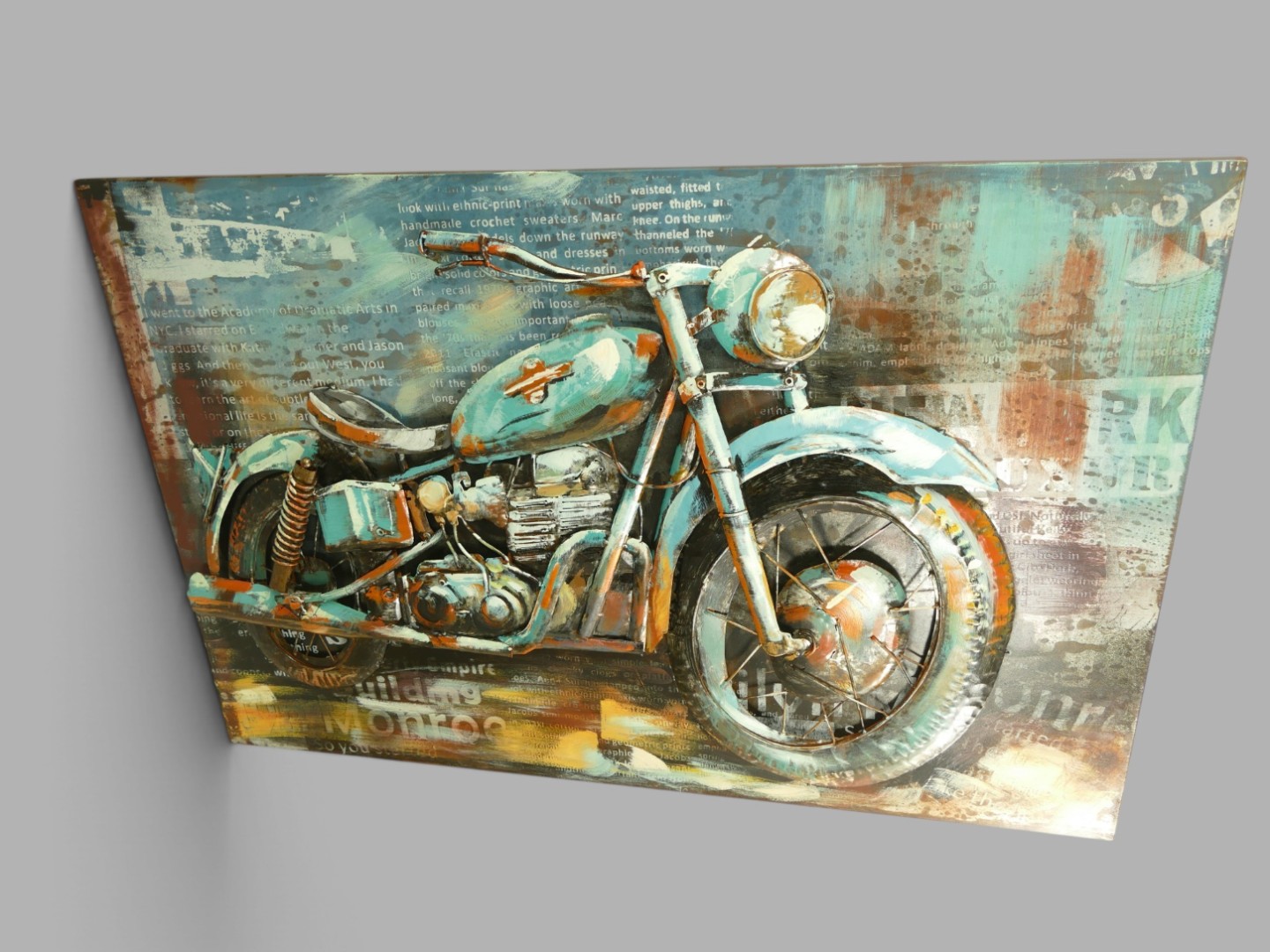 (*) Metallbild (3D) Motor Eisen L.120x80cm