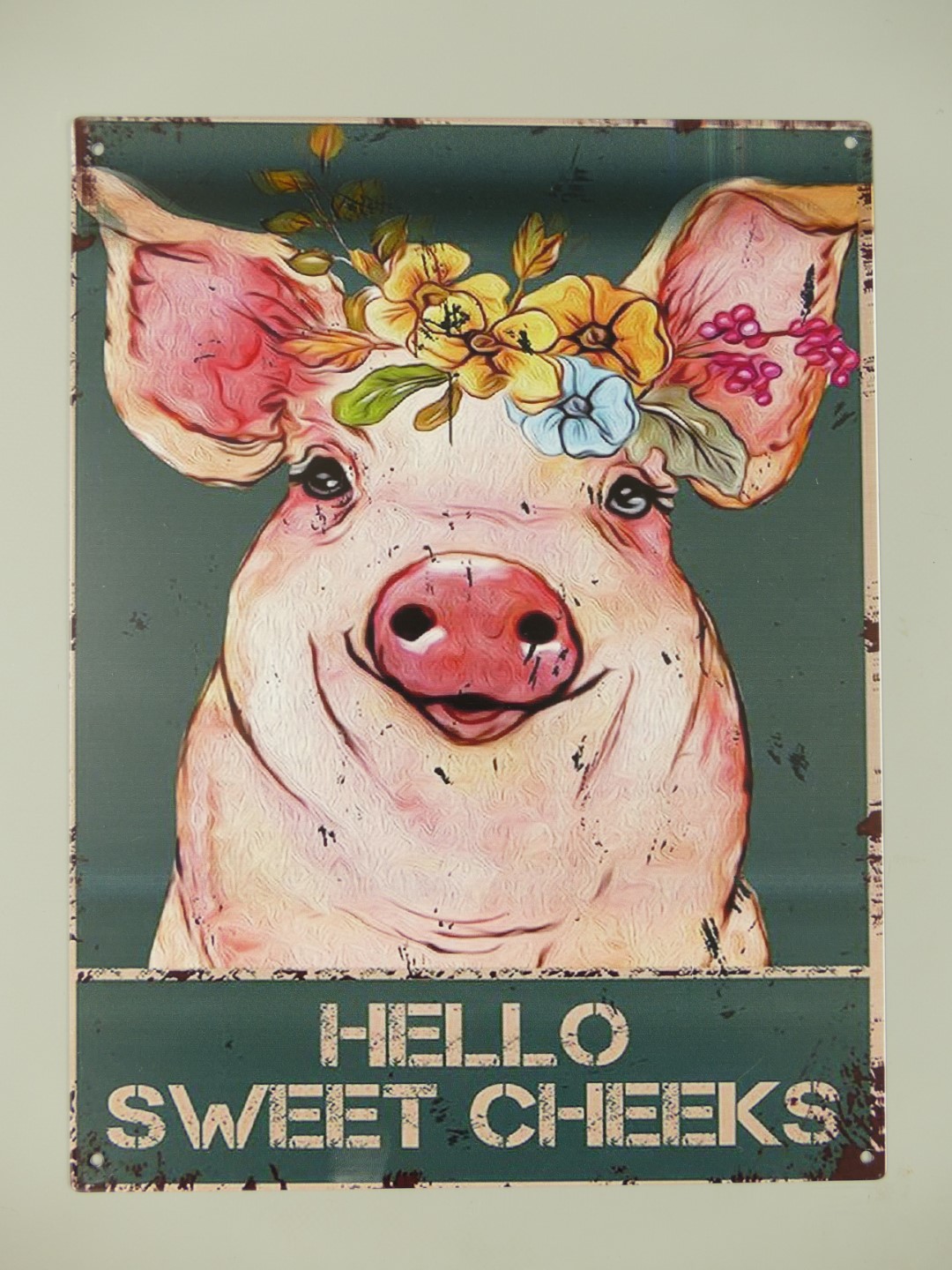 Wandschild Eisen Hello Sweet Cheeks H.33cm Wandschild Eisen Hello Sweet Cheeks H.33cm