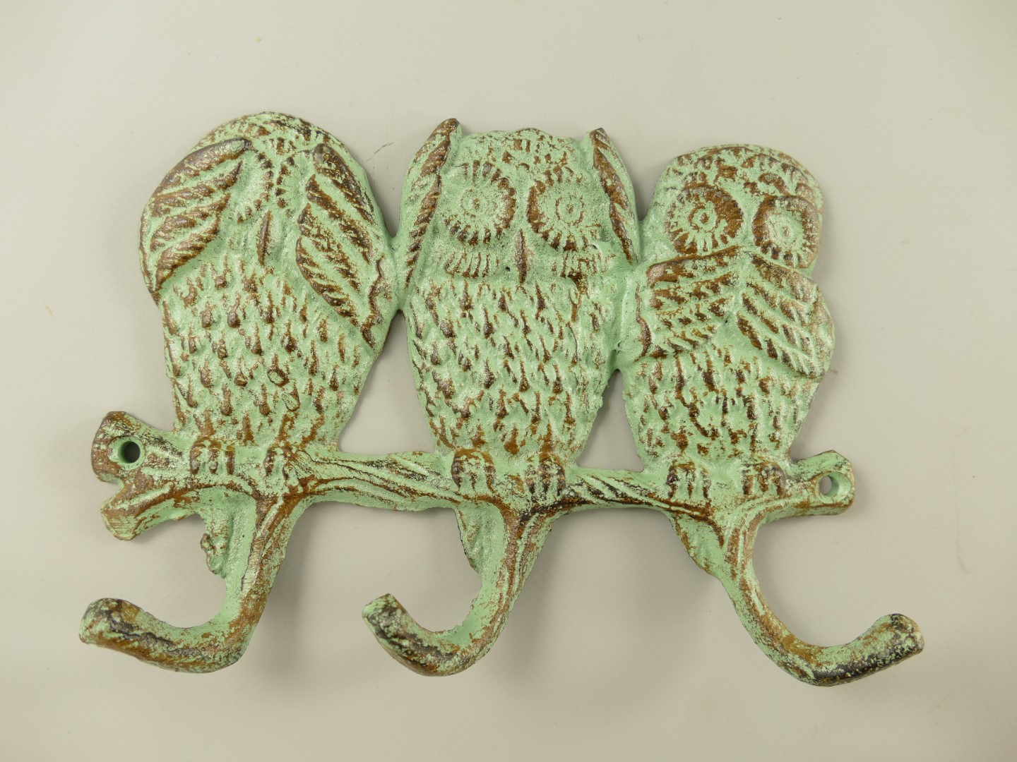 Wandhaken Eule Gußeisen farbig L.19cm Wandhaken Eule Gußeisen farbig L.19cm