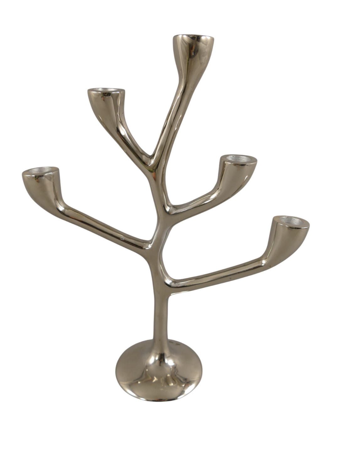 *ANG./OKT. Vernickelter Leuchter 5-Flammig H.35cm *ANG./OKT. Vernickelter Leuchter 5-Flammig H.35cm