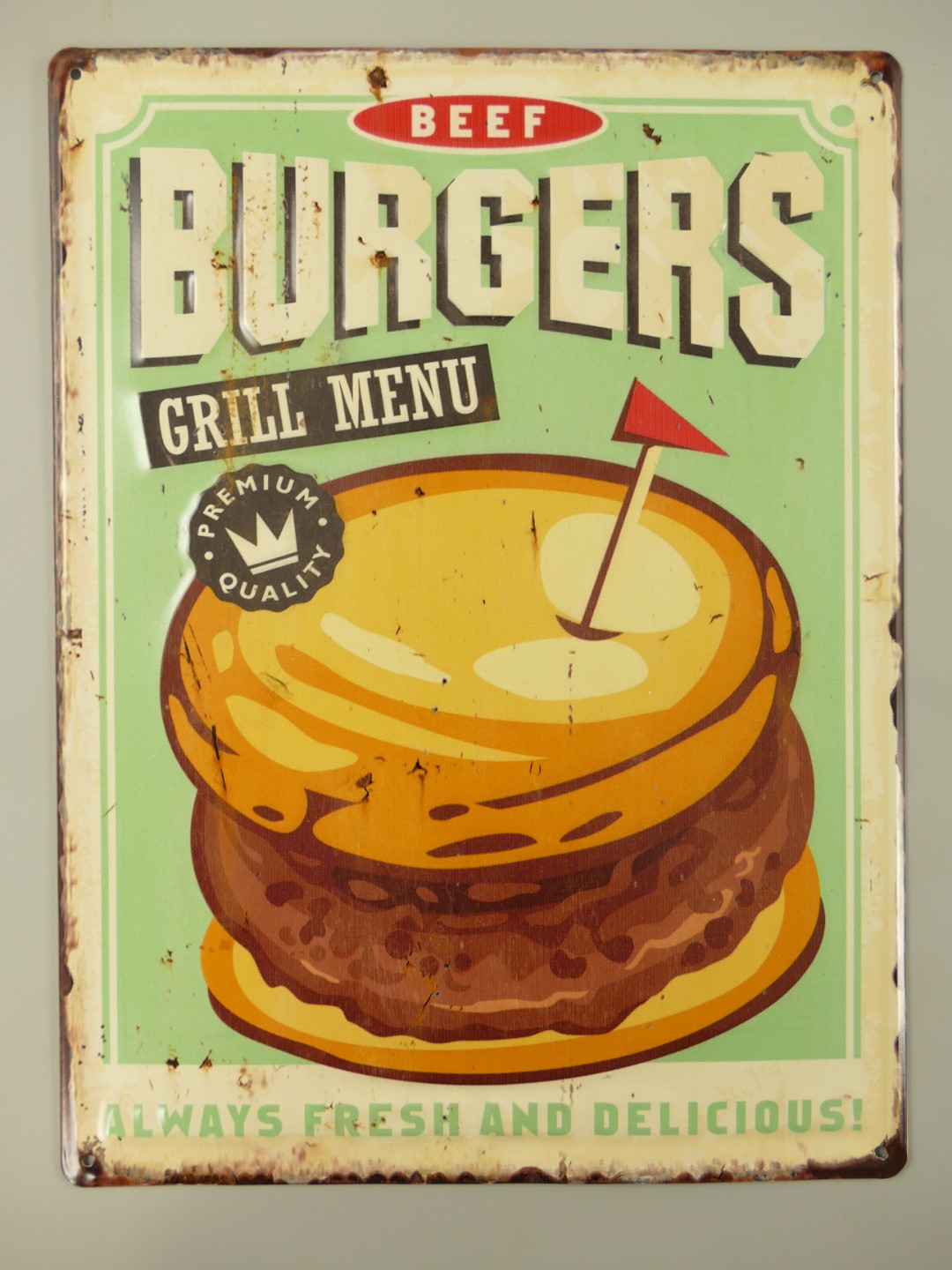 Wandschild(Gestanzt) Burgers H.40x30cm Wandschild(Gestanzt) Burgers H.40x30cm