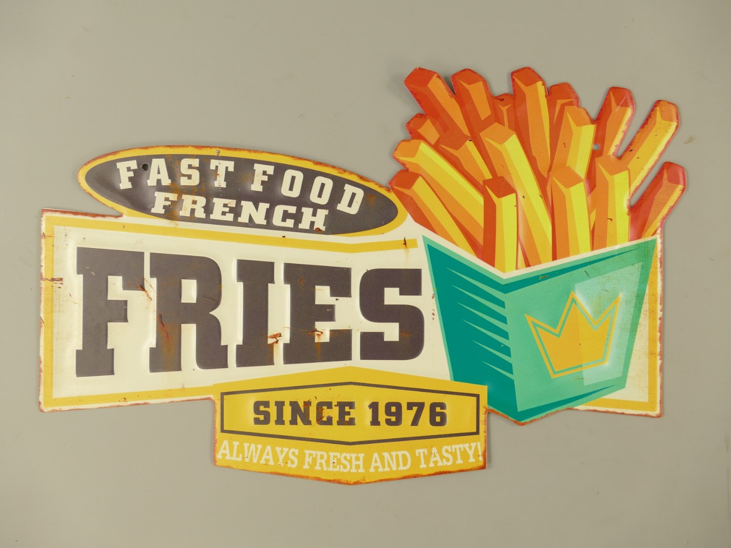 333027asL9sFHLWPDUGa Wandschild Fries Fast Food L.39x25cm