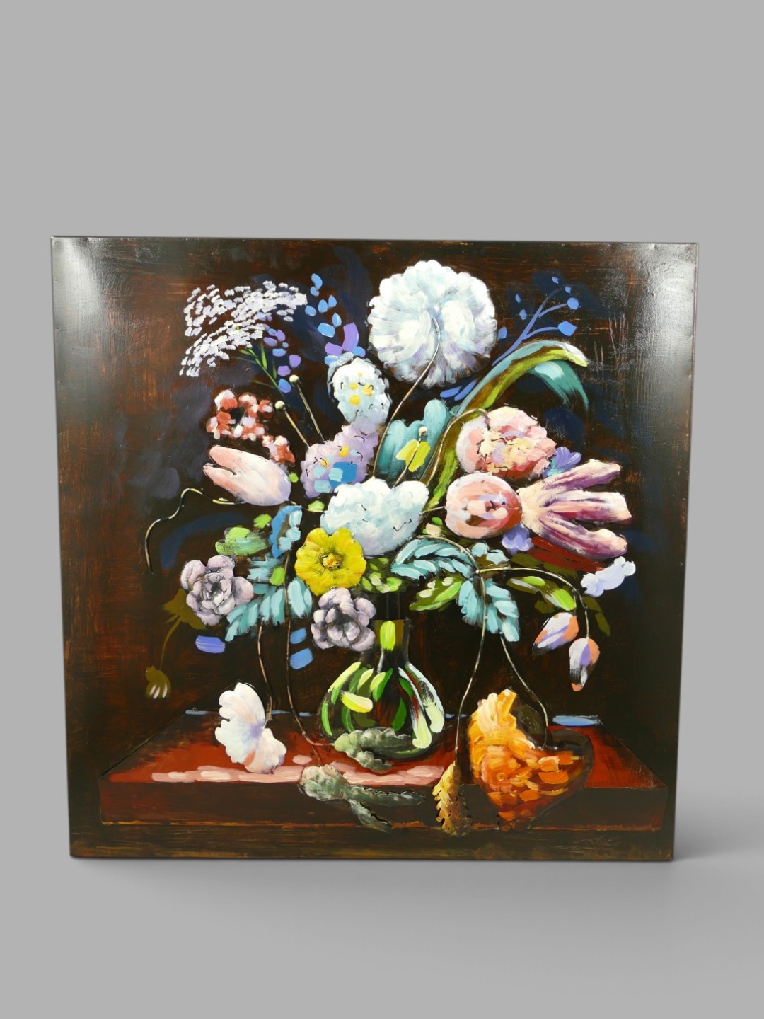 (*) Metallbild (3D) Blumen Eisen H.80x80cm