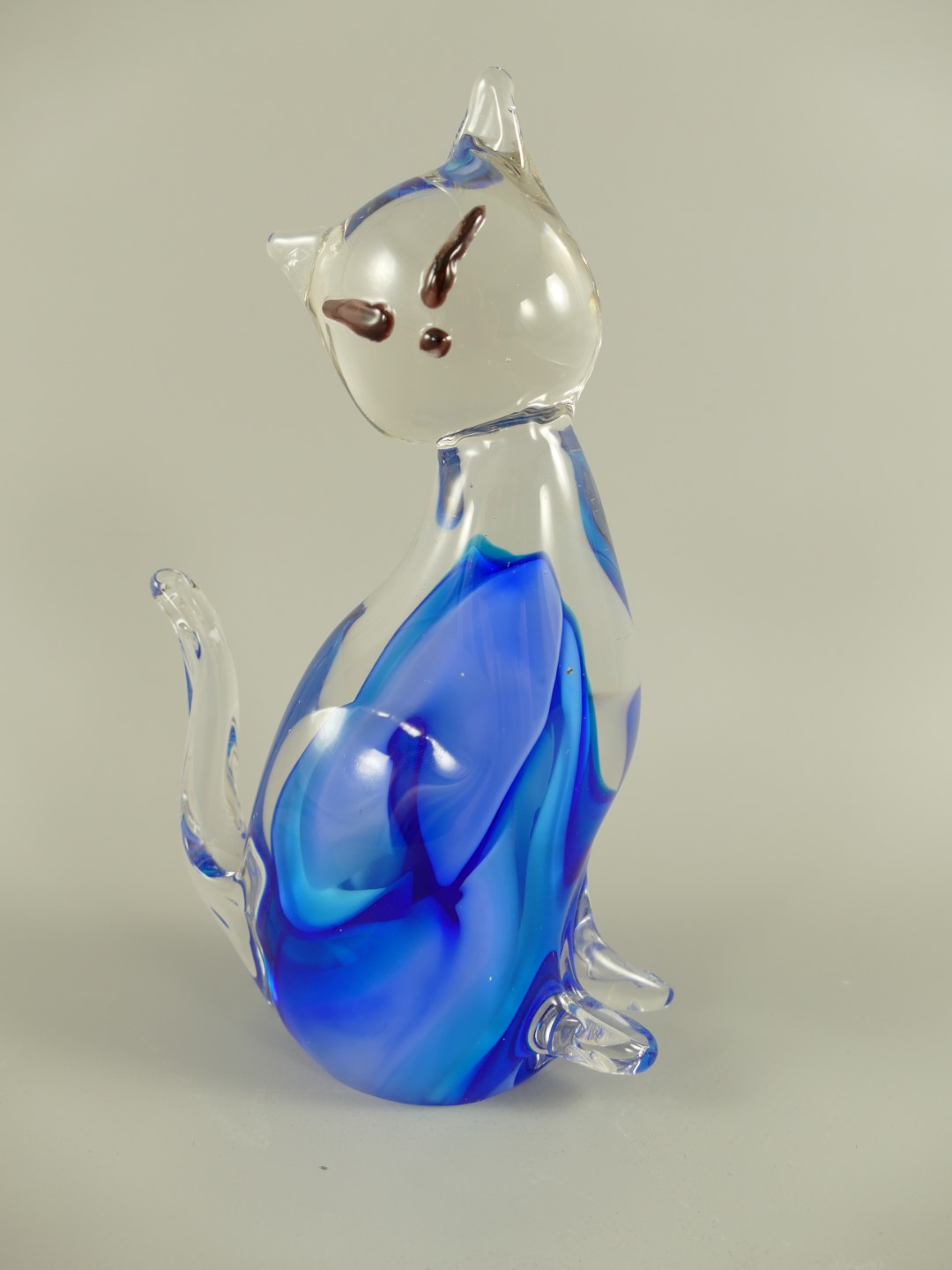 Glasfigur Katze farbe H.20cm
