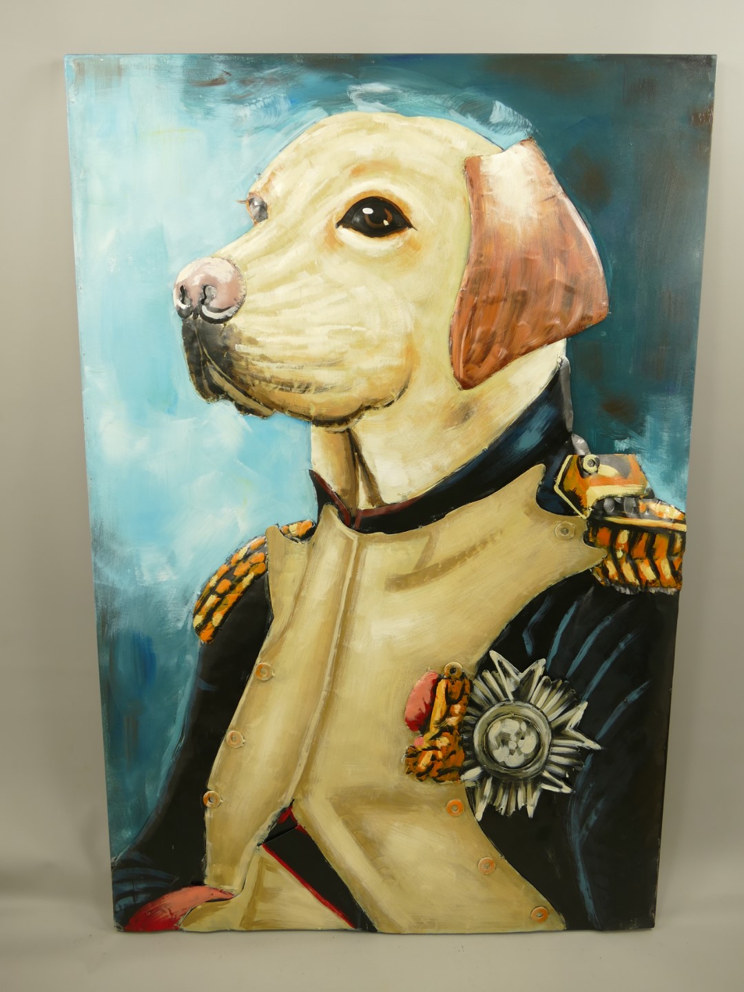 #(*) Metallbild (3D) Eisen Hund H.120x80cm #(*) Metallbild (3D) Eisen Hund H.120x80cm