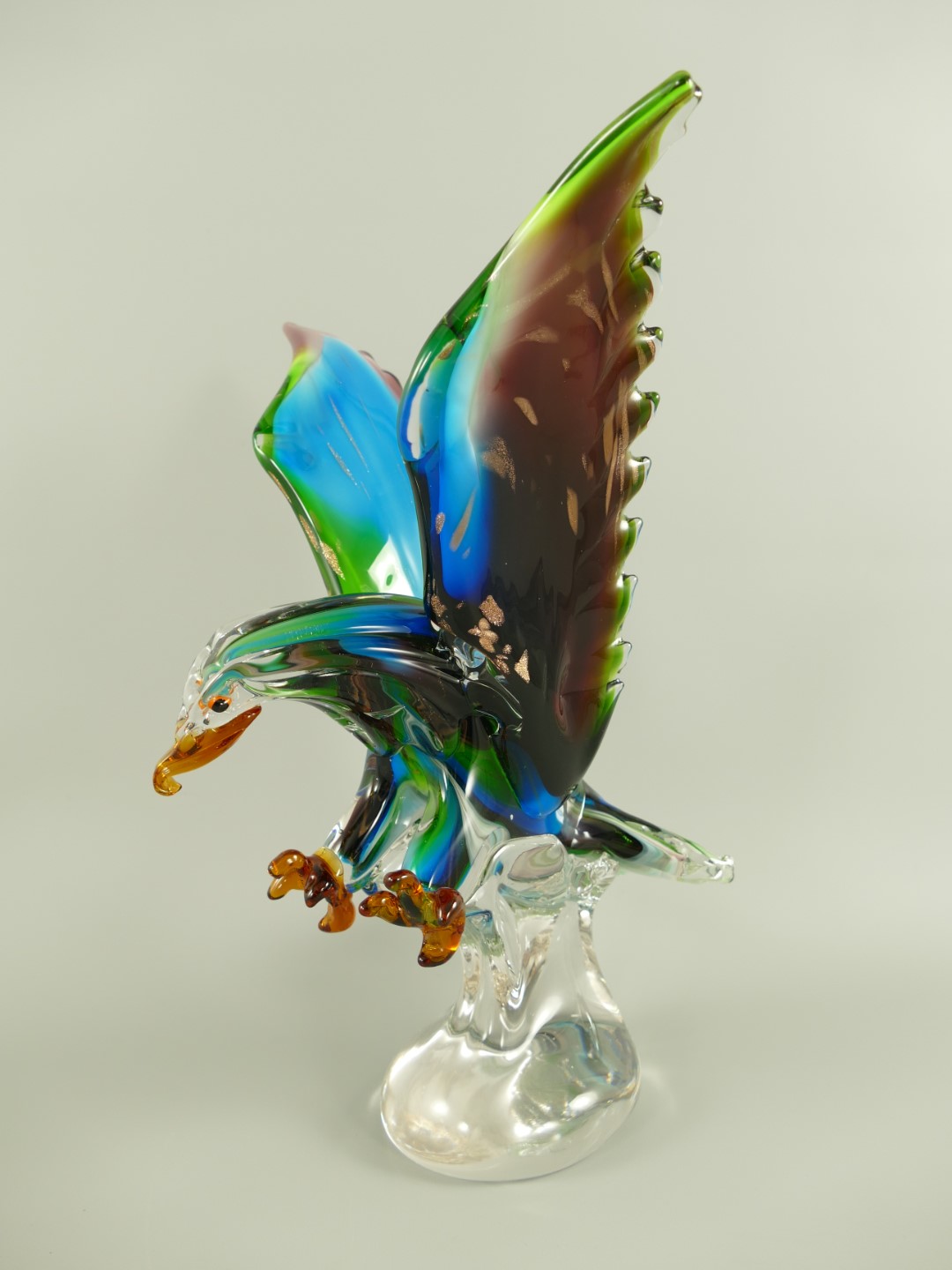 Glasfigur Vogel farbe H.36cm Glasfigur Vogel farbe H.36cm