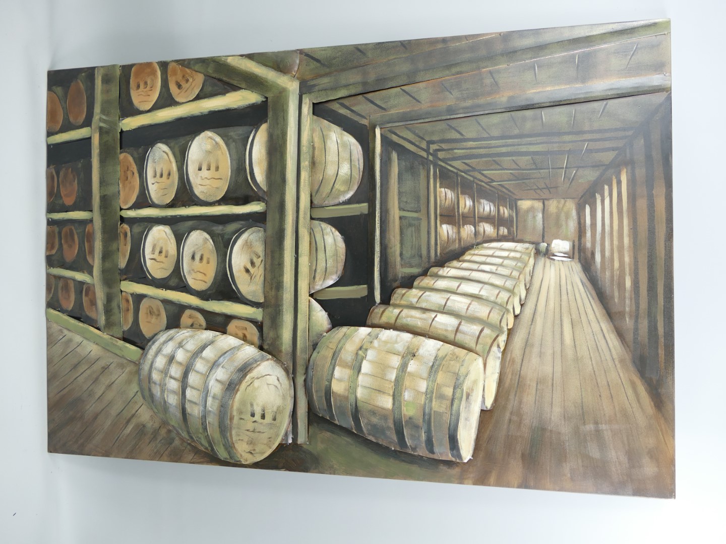 #(*) Metallbild(3D) Eisen Weinkeller L.120x80cm #(*) Metallbild(3D) Eisen Weinkeller L.120x80cm