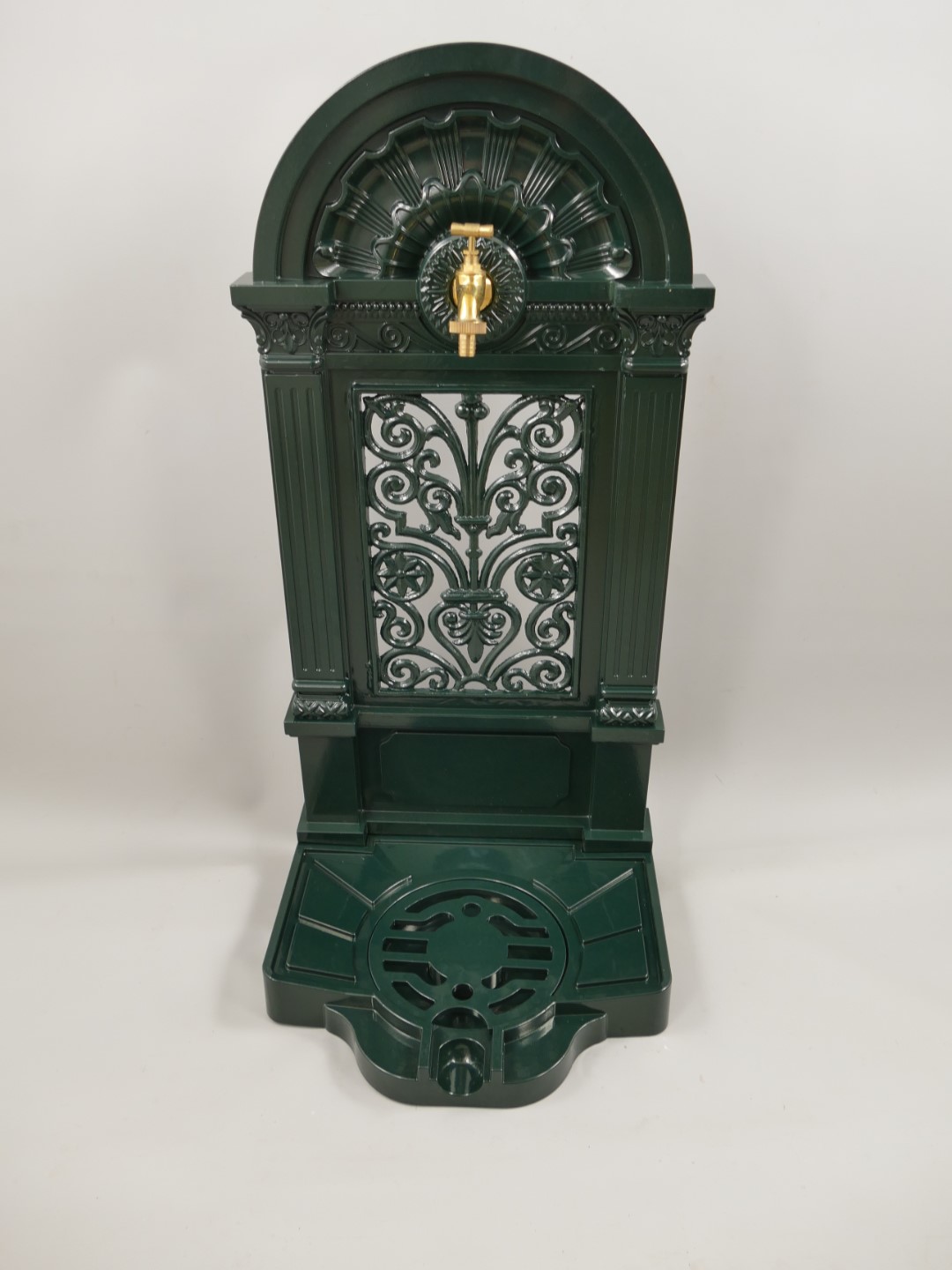 Stehbrunnen Alu Guß grün H.83x40cm Stehbrunnen Alu Guß grün H.83x40cm