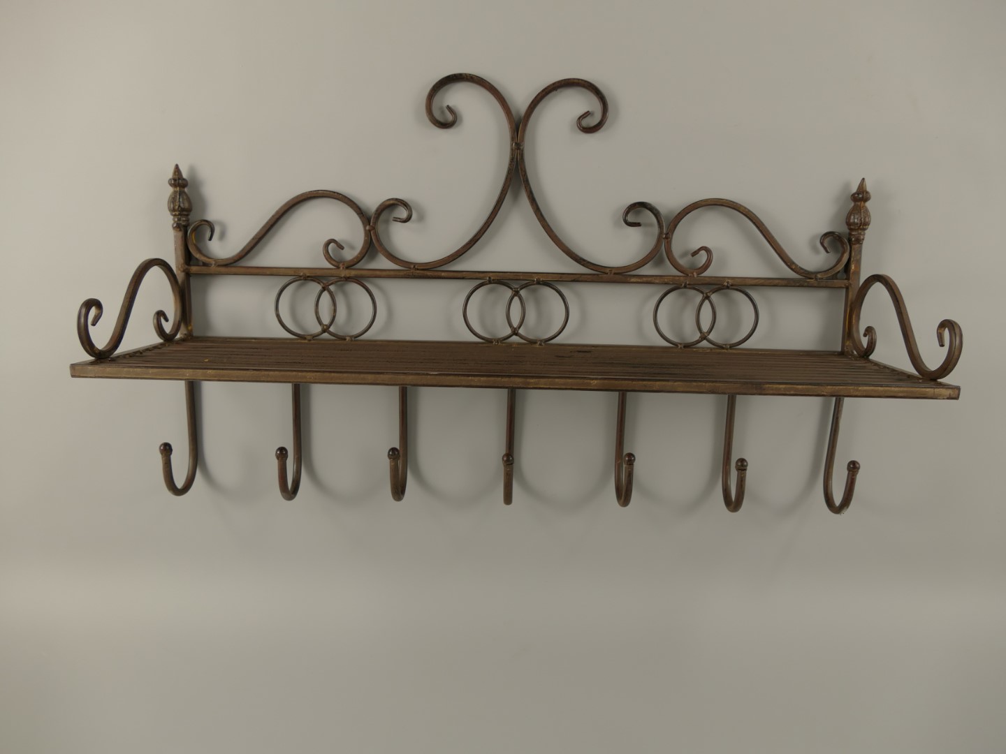 337054RBa Wandhaken/ablage Eisen RÖSTIG  farb. L.65x32cm