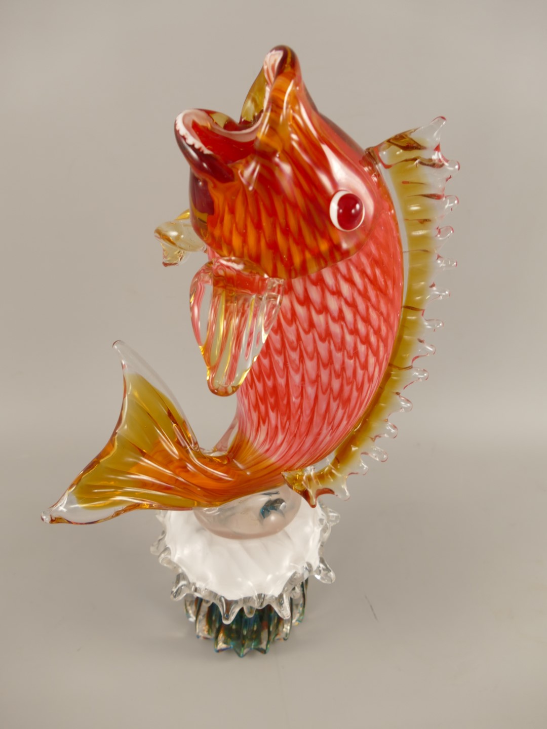 Glasfigur Fisch farbe H.44cm