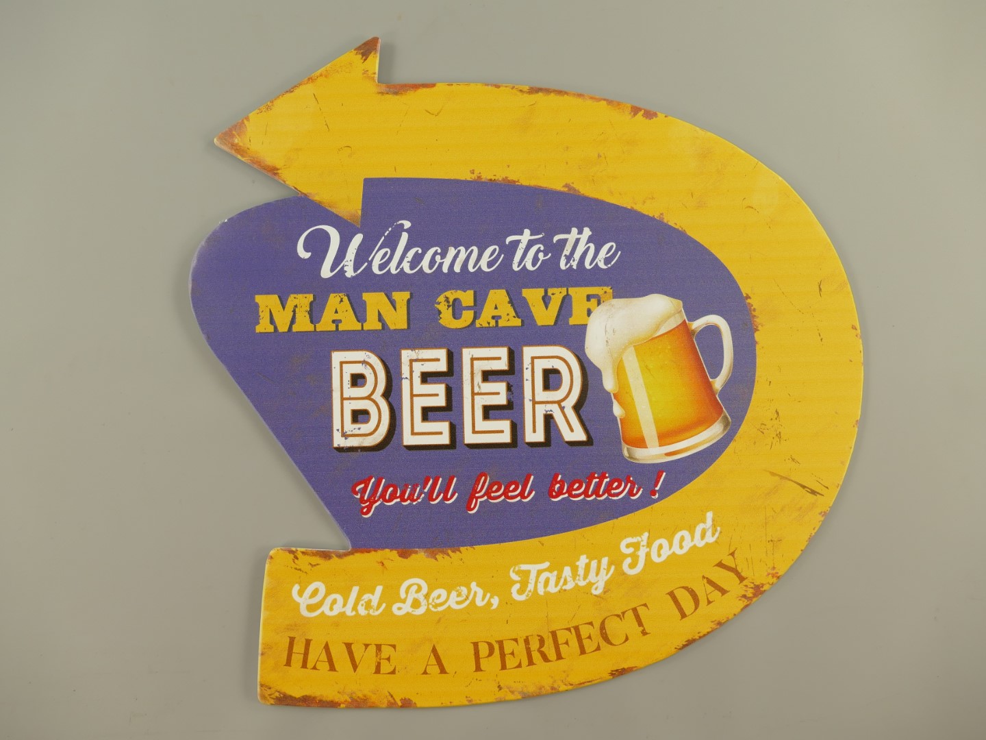 Wandschild(Gestanzt) Mane Cave Beer L.46cm