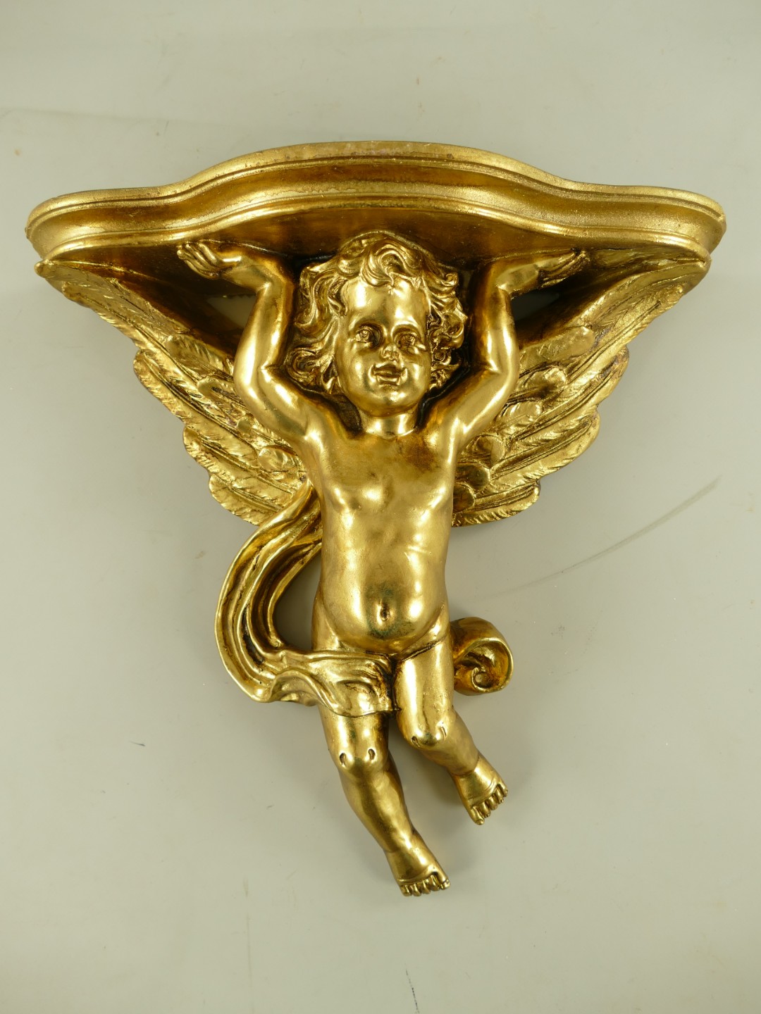 Konsol ENGEL!! Polystein farbig GOLD H.37x38cm