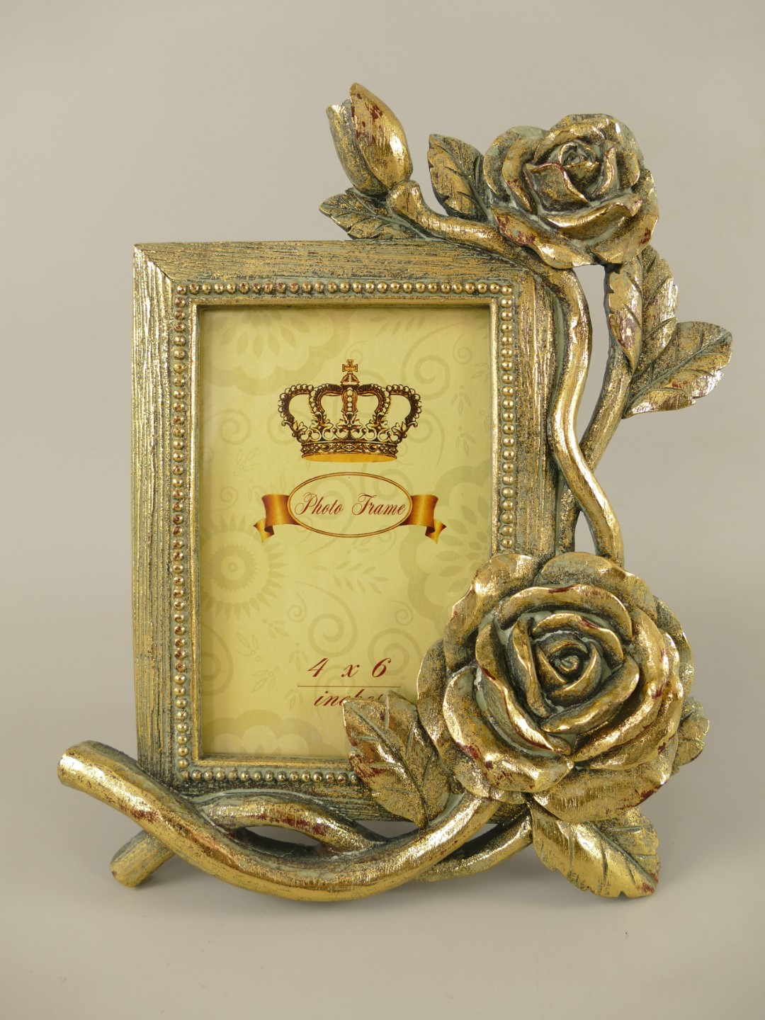 #Bilderrahmen(4x6) Polystein Gold farbig H.25cm #Bilderrahmen(4x6) Polystein Gold farbig H.25cm