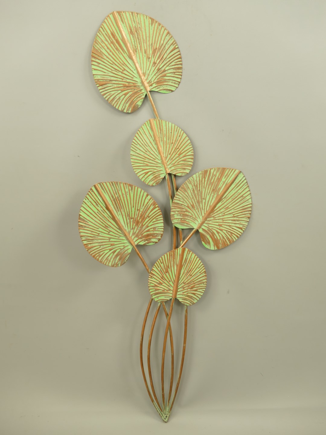 Wandornament Blumen Eisen Kupfer farbig H.102cm Wandornament Blumen Eisen Kupfer farbig H.102cm