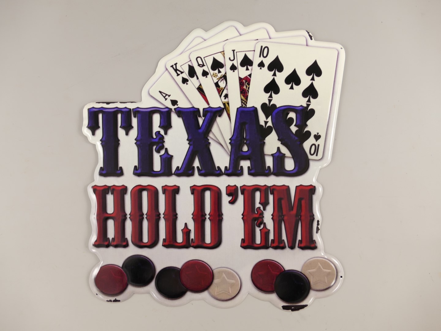 *ANG. Wandschild Eisen Texas Hold em H.59x53cm