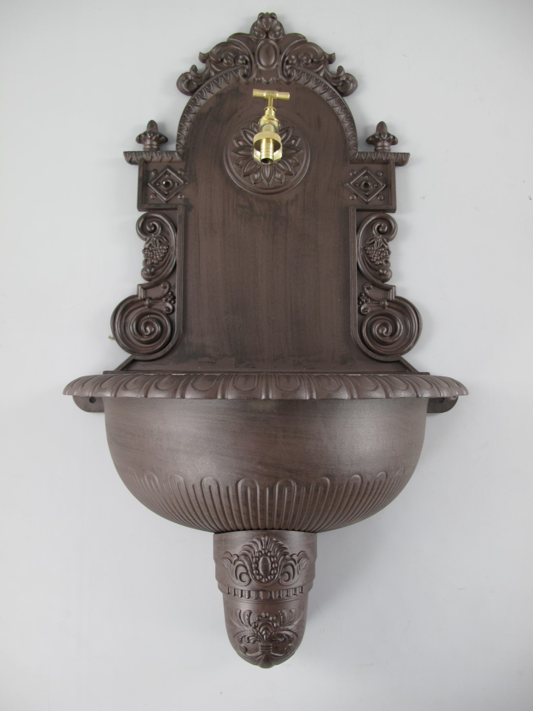 Wandbrunnen Alu Guß rustikal braun H.76x45cm Wandbrunnen Alu Guß rustikal braun H.76x45cm
