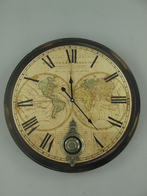 *ANG. Wanduhr Holz mit pendel(Batterie) D.60cm *ANG. Wanduhr Holz mit pendel(Batterie) D.60cm