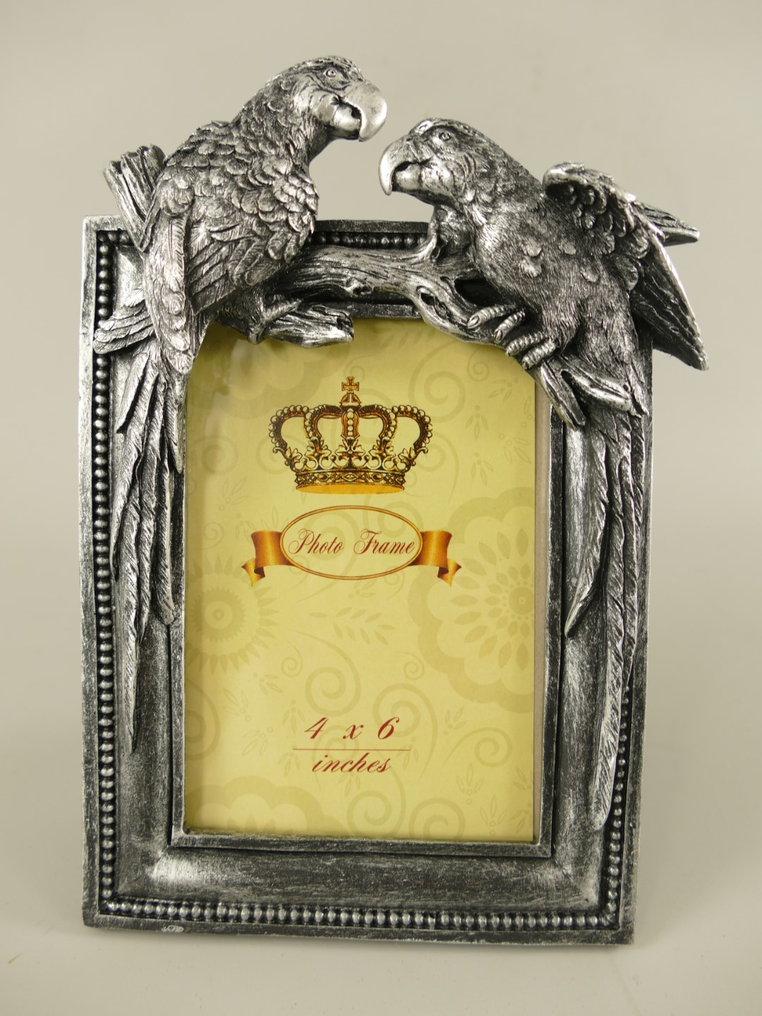 *ANG Bilderrahmen(4X6)Polyst. Silber farbig H.23cm *ANG Bilderrahmen(4X6)Polyst. Silber farbig H.23cm