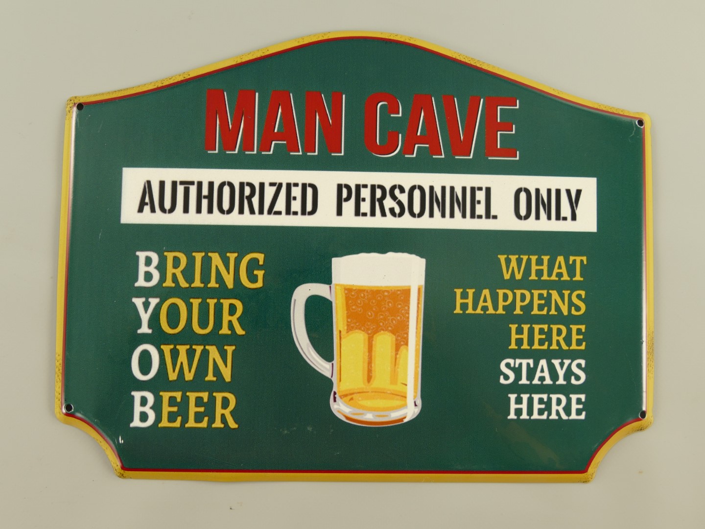 Wandschild(Gestanz) Eisen Man Cave L.33cm