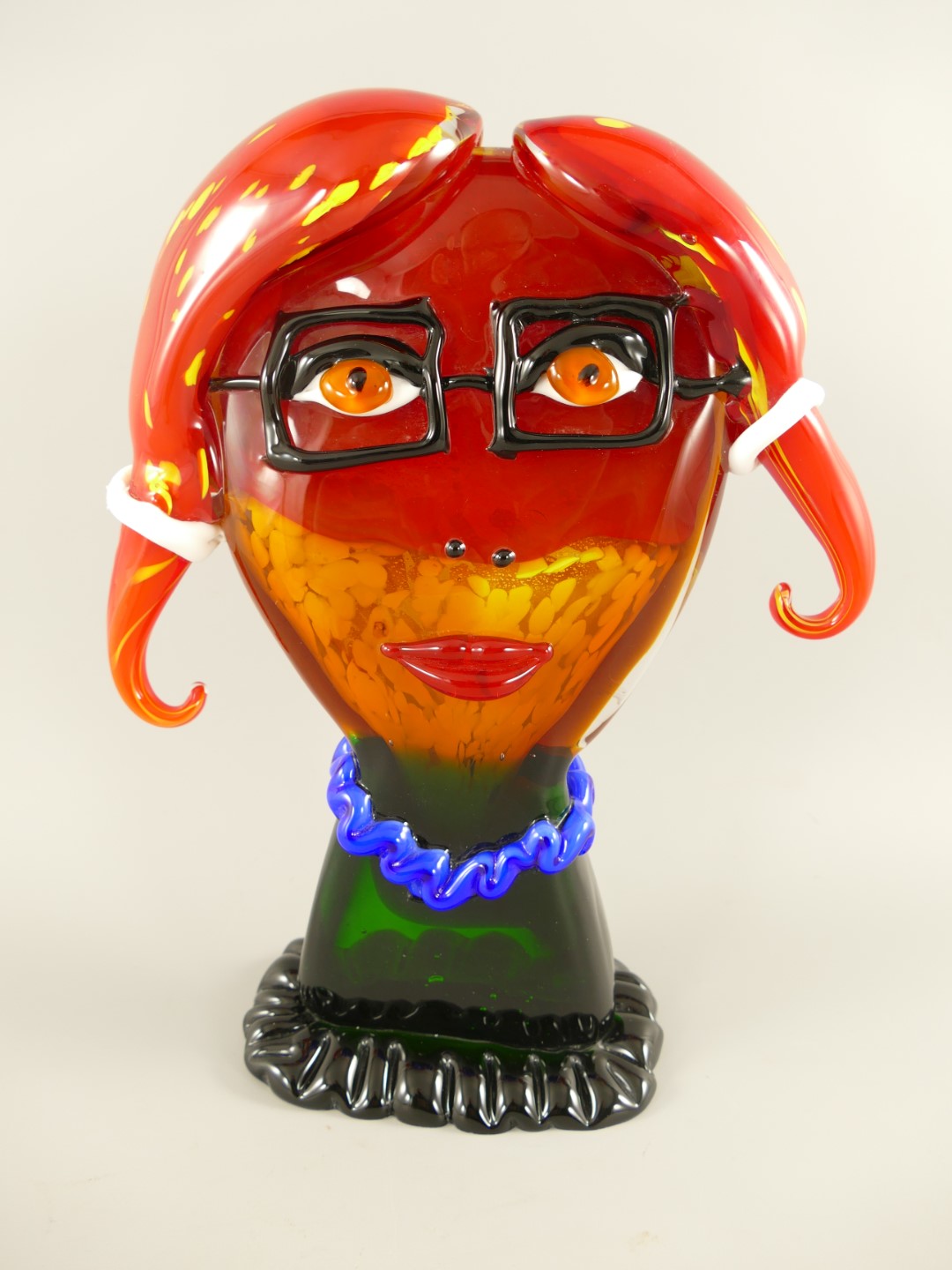 Glas Skulptur Gesicht farbe H.33x26cm Glas Skulptur Gesicht farbe H.33x26cm
