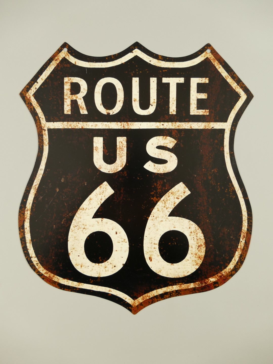 321N64a Wandschild Eisen Route*66 H.35x30cm