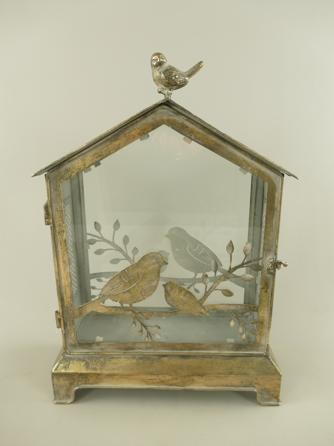 (*)Laterne Vogel rustikal Eisen farbe H.46cm