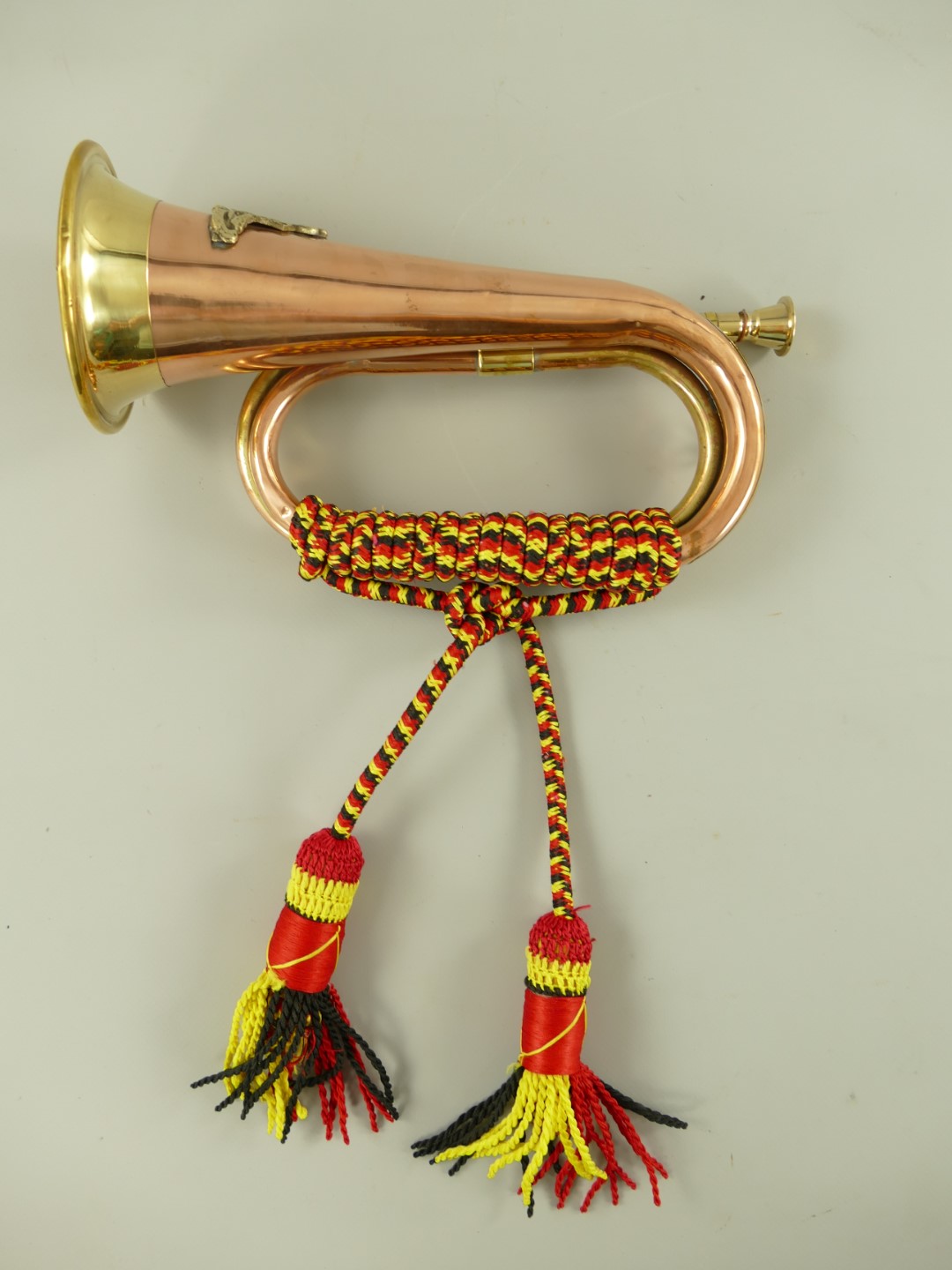 195300a Trompete mit Kordel Kupfer/Messing L.28x16cm