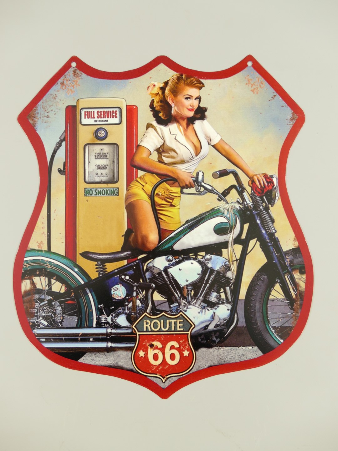 Wandschild Eisen Route*66 Motor H.35x30cm Wandschild Eisen Route*66 Motor H.35x30cm