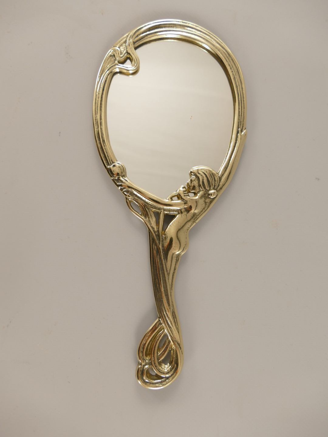 130140Ma Handspiegel Dame Messing groß H.25cm(IT)