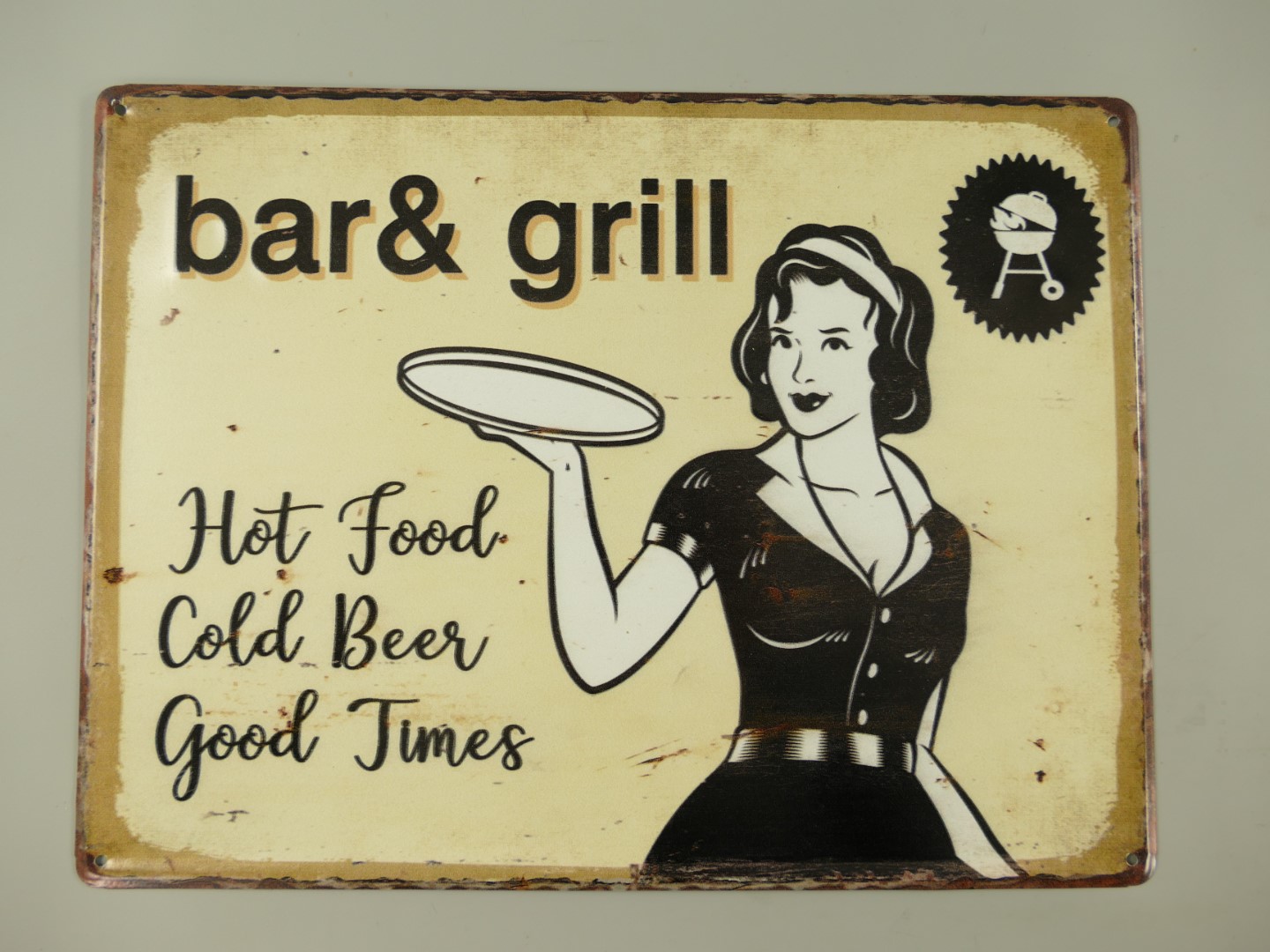 *ANG. Wandschild(Gestanzt) Bar & Grill L.40x30cm *ANG. Wandschild(Gestanzt) Bar & Grill L.40x30cm