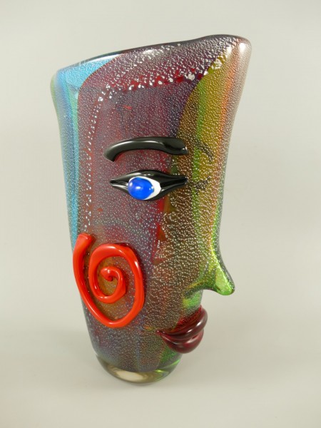Glasfigur Murano styl Vase farbe H.36x24cm