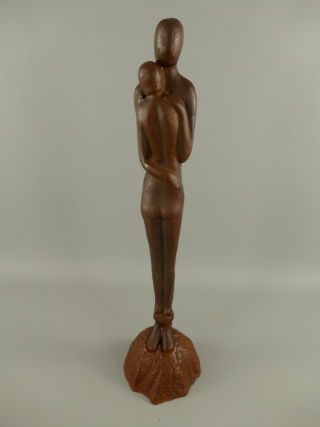 Skulptur eines Umarmen paares Gusseisen H.65x16cm