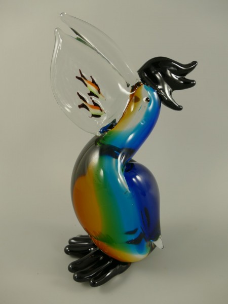 Glasfigur Vogel farbe H.25cm